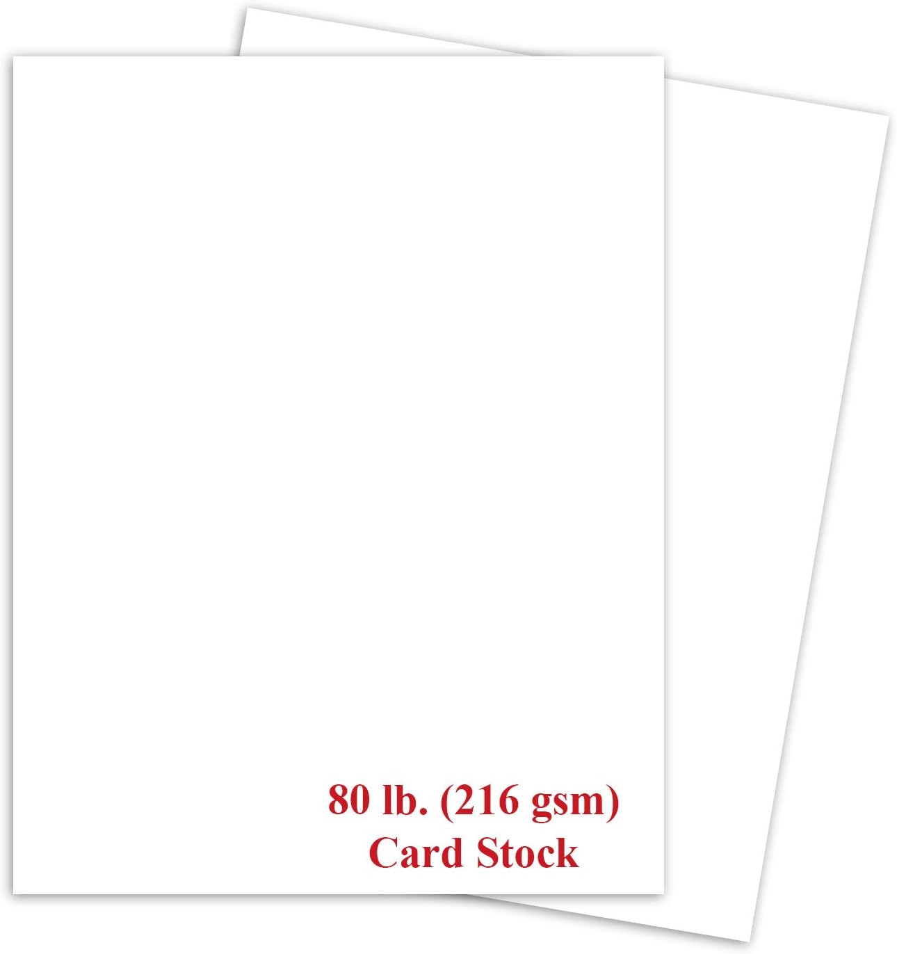 White Thick Paper Cardstock - for Business Card, Art, Invitations, Stationary Printing | 80 lb Card Stock | 8.5 x 11 inch | Heavy Weight Cover Stock (216 gsm) | 8 1/2 x 11 | 50 Sheets Per Pack