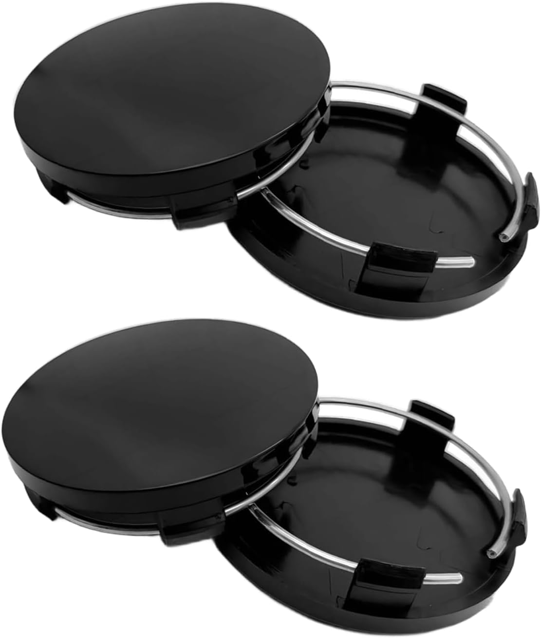 4 PCS Car Wheel Hub Center Cap, 2.36" OD 2.2" ID Snap-in Vehicle Rim Hub Caps Accessories, Wheel Hub Cover, Automotive Wheel Protector for Most Cars (Black)