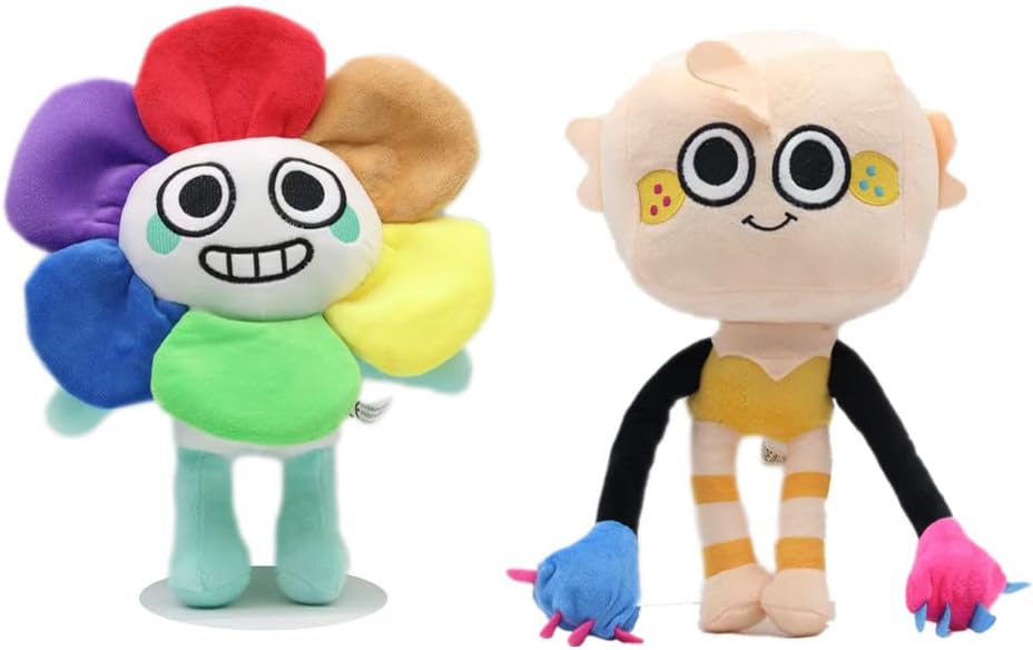 MAIPAI 2PCS Dandy's World Plush Toy,25cm Goob and Dandy Sunflower Stuffed Animal Toy,Cute Dandy's World Plush Pillow Home Decors Stuffed Doll for Kids and Adults, Halloween Christmas Birthday Choice