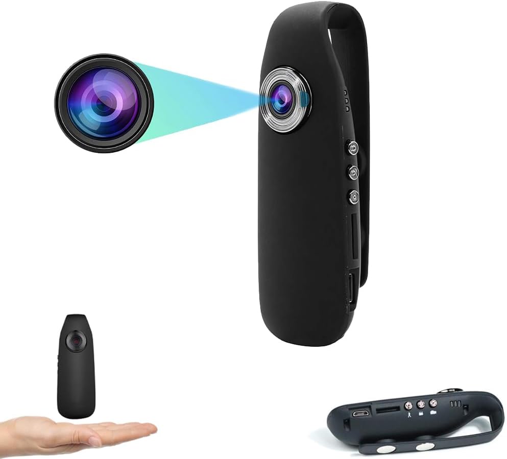 Body Cameras with Audio and Video,Portable 1080P HD Small Camera Body Mounted Camera,Body Worn Camera for Security, Running, Biking（Exclude Memory Card）