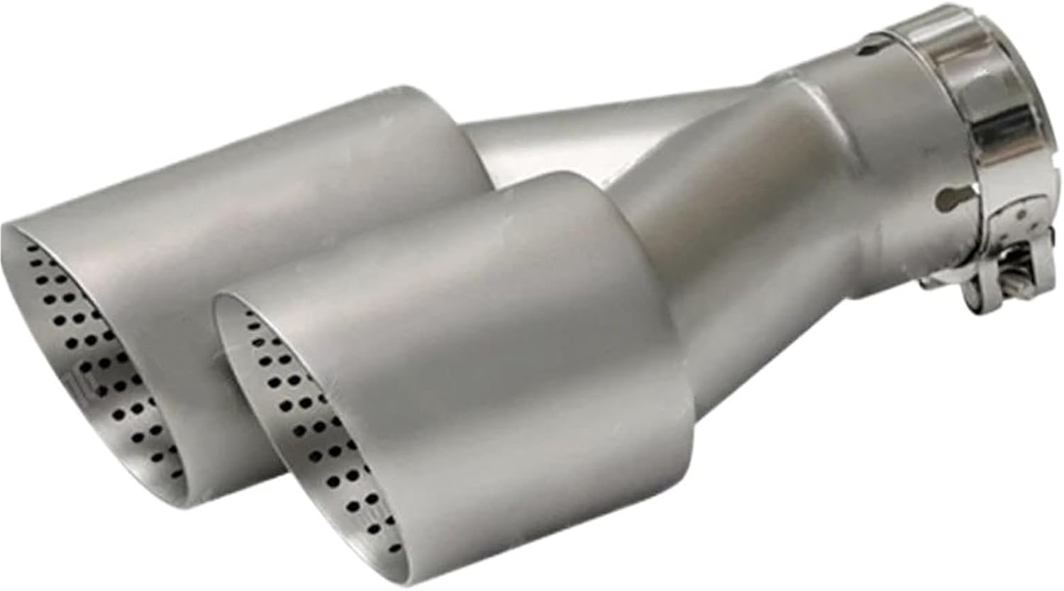 Exhaust Tip Double Outlet Exhaust Tips Stainless Steel Car Muffler Pipe Universal 51mm 60mm 63mm For VW For GTI For MK7 For Golf 7 Exhaust Tail(Left in60-out89mm)