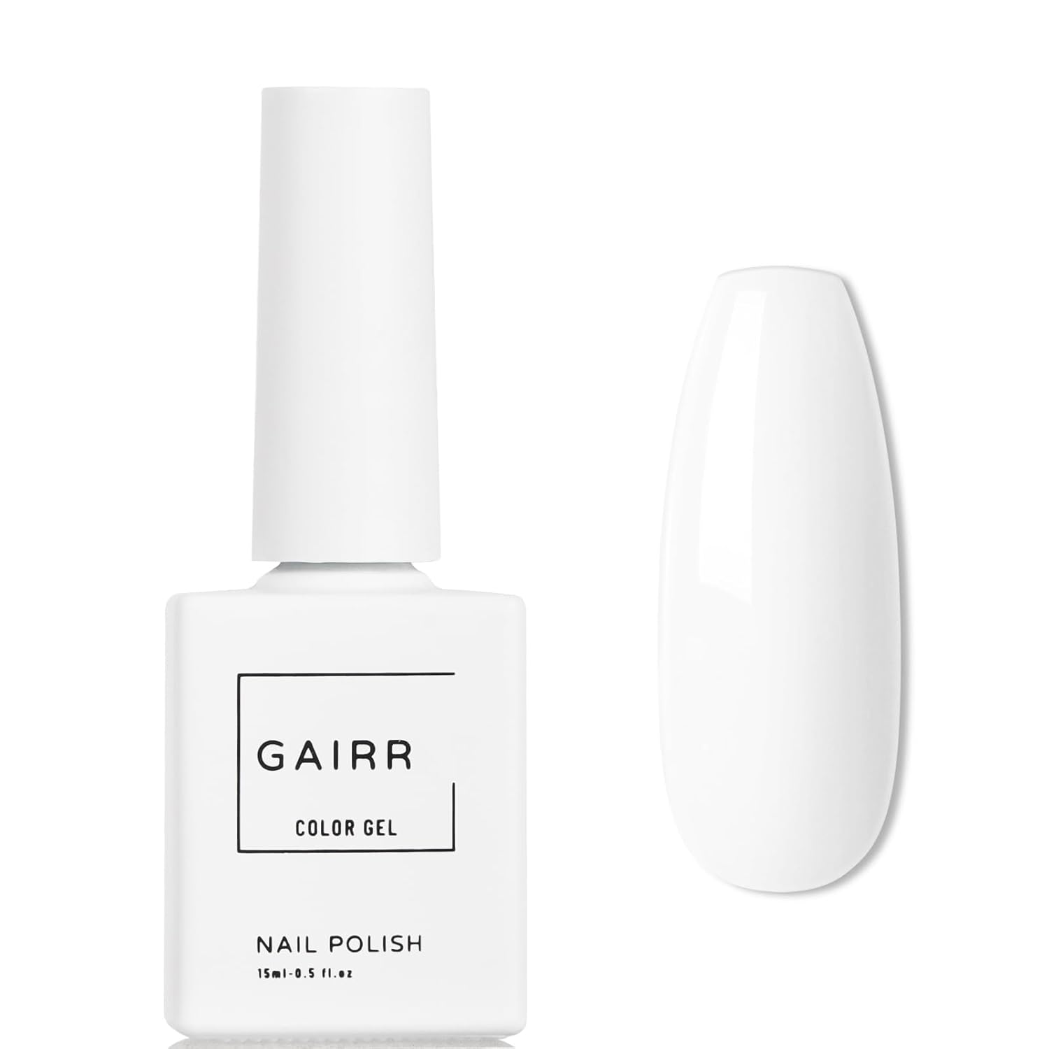 White Gel Nail Polish - 15ML White Gel Nail Varnish - Long Lasting Extre White Nail Gel Polish - French Manicure Soak Off White Gel Polish Nail Art Manicure Salon