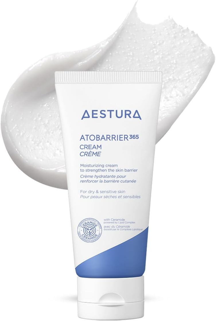 AESTURA ATOBARRIER365 CREAM with Ceramide, Korean Skincare, 120-Hour Hydrating Visible Capsule Moisturizer, Patented Lipid Complex, Facial Cream for Dry & Sensitive Skin, Dermatologist Tested, 80mL