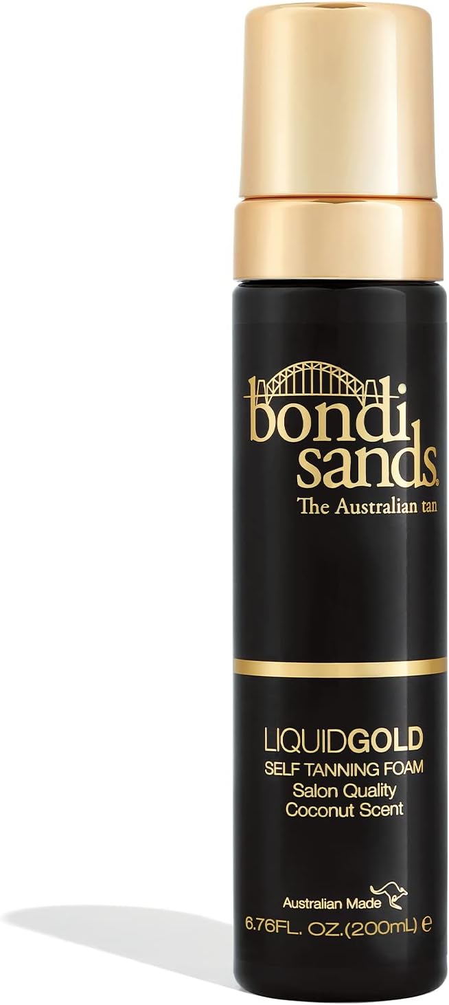 Bondi Sands Liquid Gold Self-Tanning Foam, Enriched with Argan Oil, Vegan + Cruelty Free, Coconut Scent, 200mL