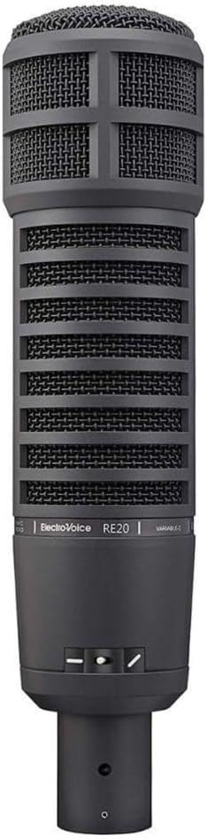 Electro-Voice RE 20 Dynamic Brodcast Cardioid Wide Diaphragm Variable-D Microphone to Minimize Proximity Effect
