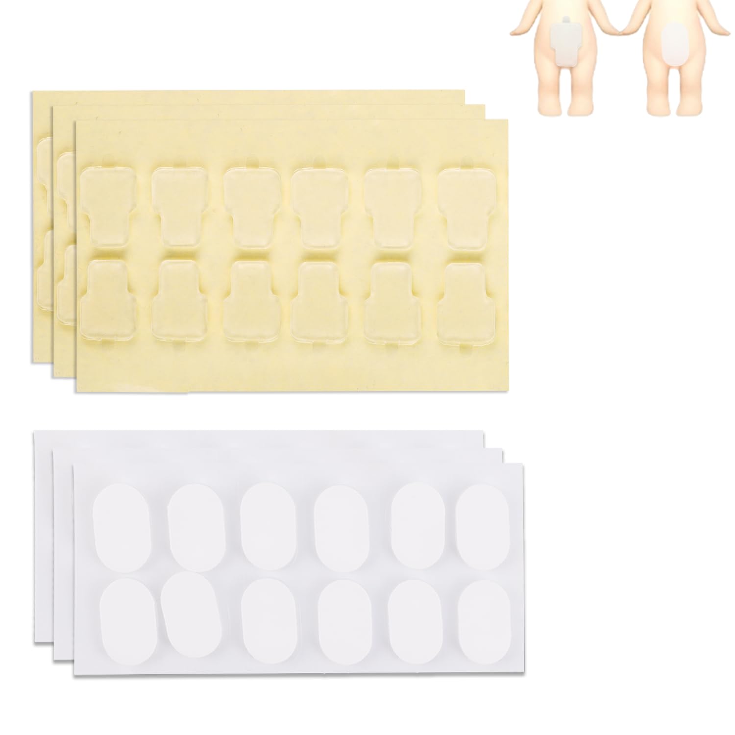 72pcs Adhesive Tape for Sonny Angel Hipper, Double-Sided Clear Sticky Putty Pads Mini Figures Glue Sticker Replacement Secure Hold for DIY Decor