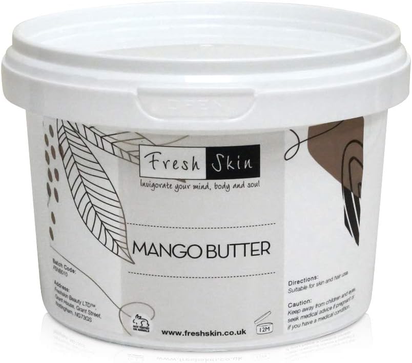 Freshskin Beauty LTD | 500g Mango Butter - Cold Pressed, 100% Pure & Natural, Cruelty Free, Vegan, Moisturising & Nourishing