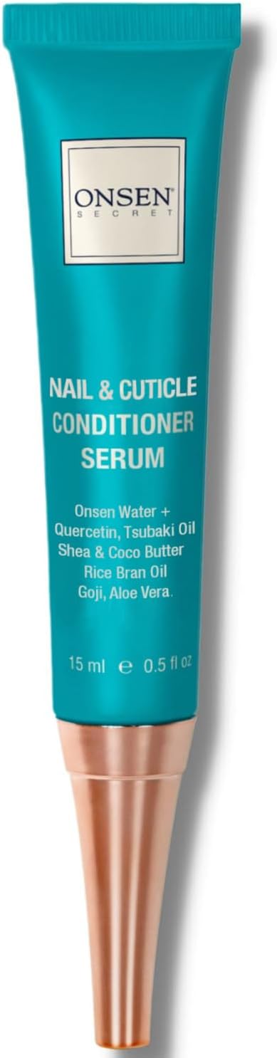 Onsen Nail & Cuticle Cream Treatment w/Japanese Tsubaki, Jojoba & Lavender Oil, Shea Butter – Strengthens Nails, Softens Cuticles - Daily Repair Care - 15ml