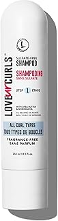 Love Ur Curls LUS Fragrance Free Shampoo, Moisturizing and Scalp Cleanse for Curly, Wavy, or Kinky Coily Hair, Vegan and Silicone Free,250mL