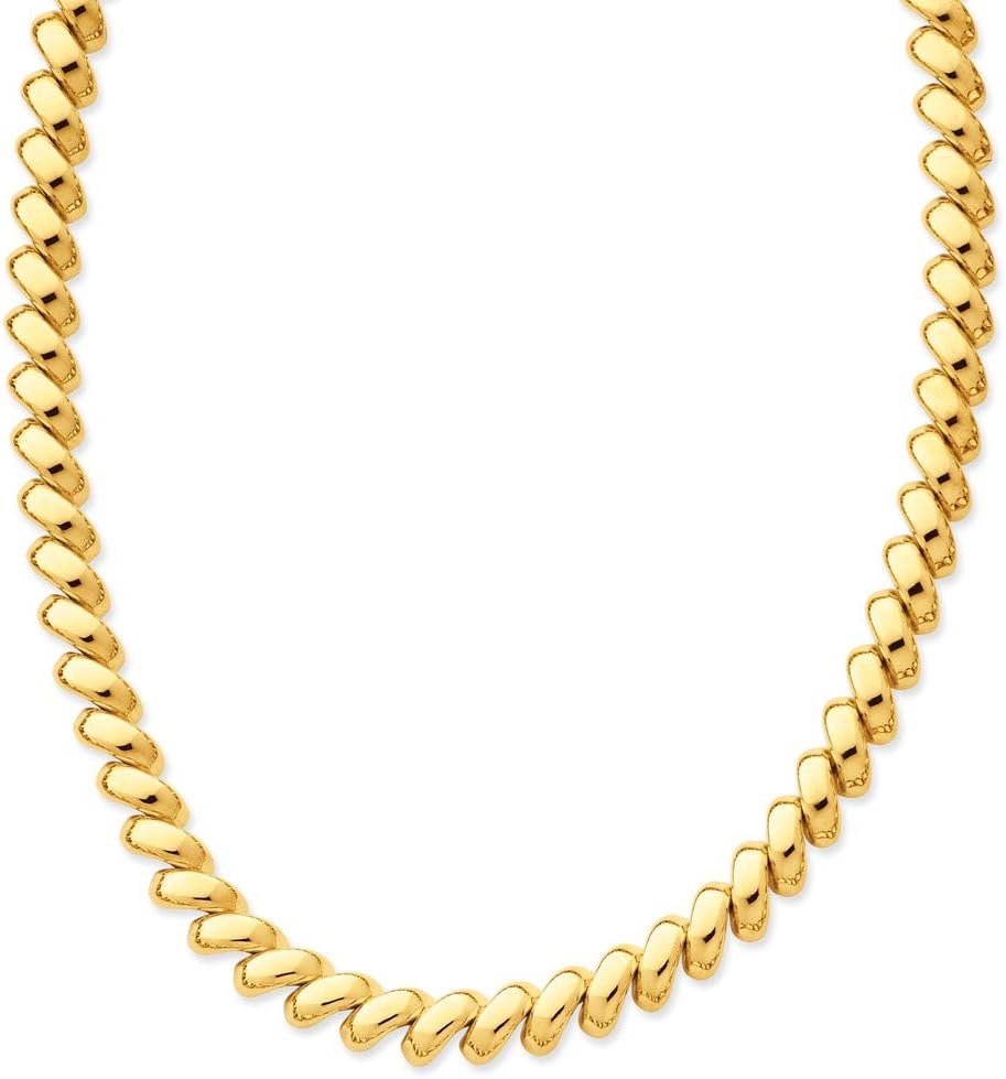 Solid 14K Yellow Gold Polished San Marco Necklace
