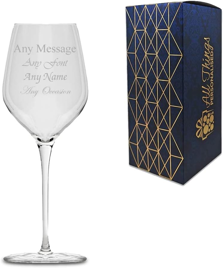 Personalised Engraved 305ml Inalto TRE Sensi Wine Glass, Gift Boxed, Perfect for Any Wine Lover