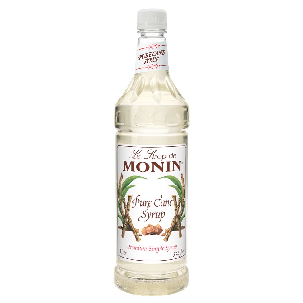 Monin - Pure Cane Syrup, Pure and Sweet, Great for Coffee, Tea, and Specialty Cocktails, Gluten-Free, Non-GMO (1 Liter)