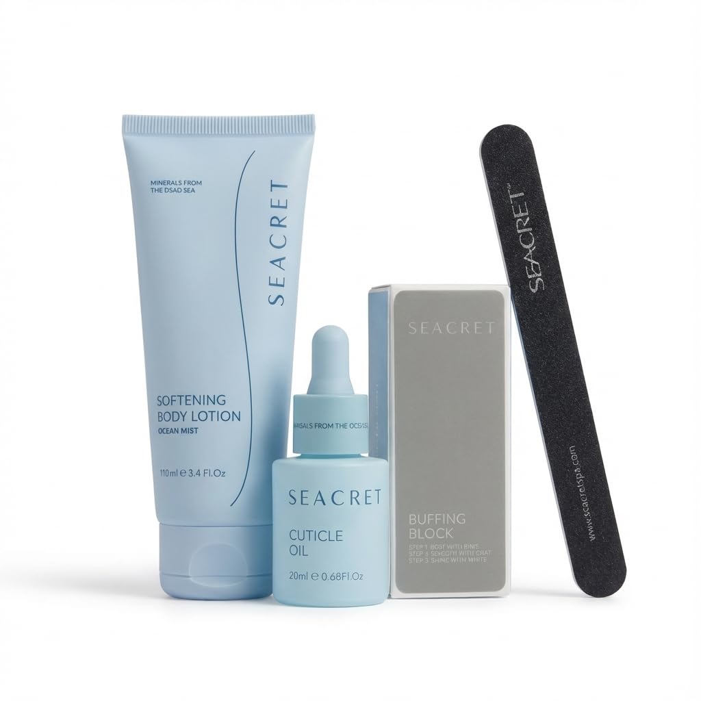 SEACRET Nail Care Collection, Professional At-Home Manicure Kit, 4-Piece