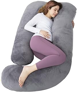 60 Inch Pregnancy Pillow for Sleeping, Extra Large U Shaped Body Pillow, Maternity Pillow for Pregnant Women with Velvet Cover (Dark Grey)