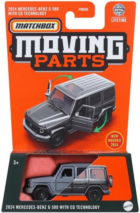 2024 Matchbox Moving Parts Mercedes-Benz G 580 with EQ Technology (EQG) Metallic Silver 44/54 HVM77