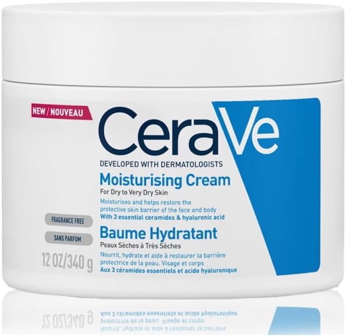 CeraVe Moisturising Cream Pot with 3 Essential Ceramides and Hyaluronic Acid for Dry to Very Dry Skin 340g