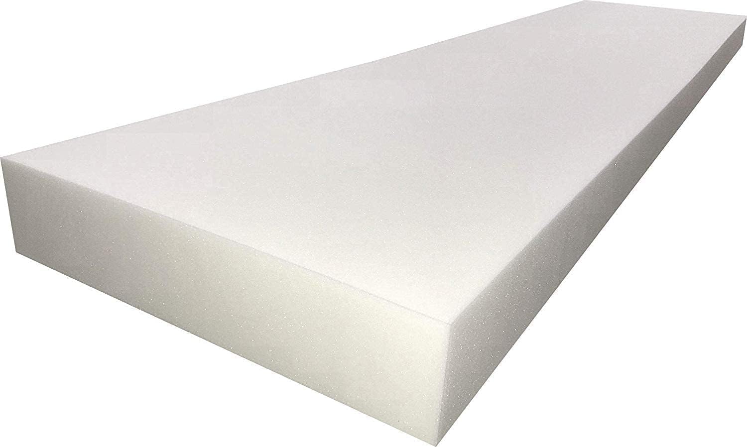 Becky Cameron High Density white Firm Upholstery Foam Sheet For Cushions, Sofa, Beds, Seats, Campervans, Indoor/Outdoor Padding, DIY (1'' (~2.5 cm) Thick, 60'' x 20'' (150cm x 50cm)) (M no 92347)