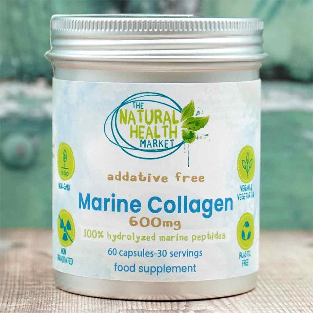 The Natural Health Market Marine Collagen Peptides – Hydrolyzed Fish Collagen Powder | 100% Pure Marine Powder Supplement | Swiss Made | Optimal Absorption | Non-GMO & Sustainably Sourced (120 tin)