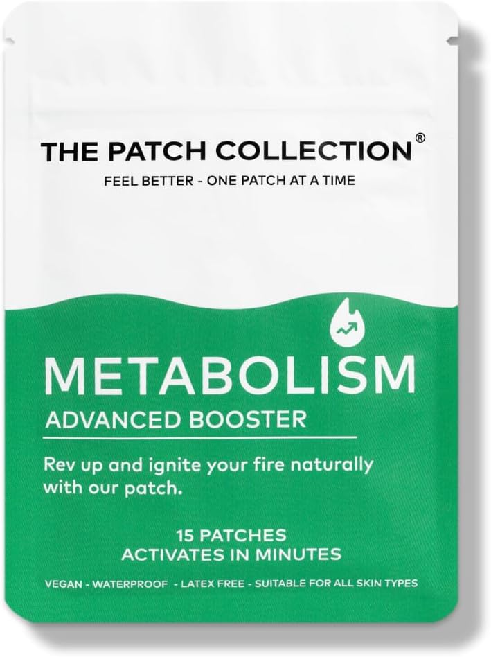 The Patch Collection® - Natural Metabolism Booster Patch for Healthy Shape Support & Fast Acting Appetite Management | Yerba Mate, Guarana, Zinc, Flax Seed, L-Carnitine, Raspberry Ketone | Pack of 15
