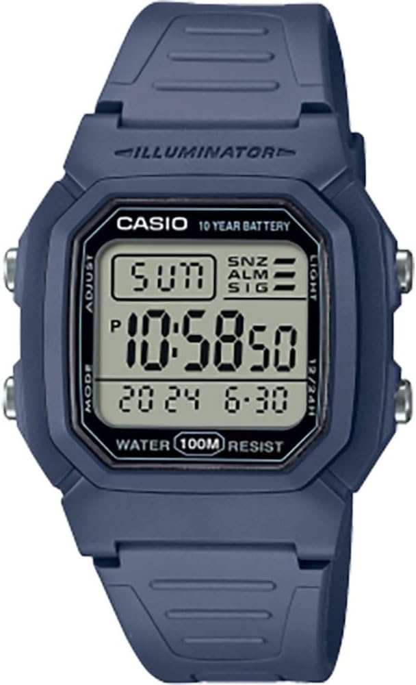 Casio Men's Digital Quartz Watch with Plastic Strap W-800H-2AVES