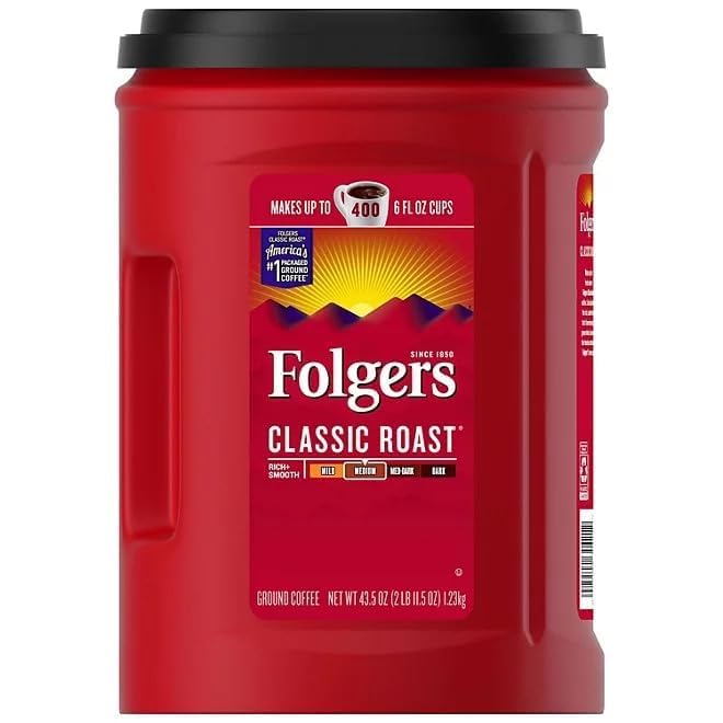Folger Classic Roast Ground Coffee (43.5 oz.) - 1 Pack