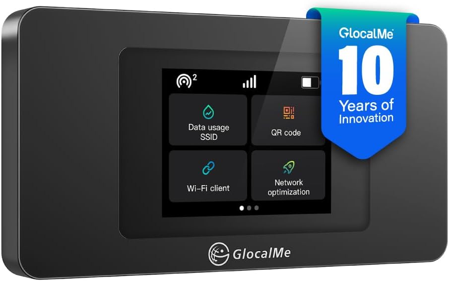 GlocalMe DuoTurbo 4G Mobile Hotspot Device, SIMFREE and Dual Modem