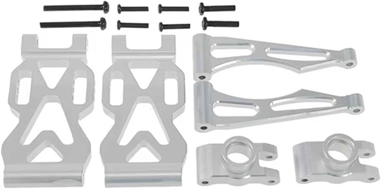 Compatible with SCY 1/16 Remote Control Car Upgrade Accessories High for Speed Metal Rear for Up and Down Sway Arms(L/R) Set Kit RC Car Accessories(Silver)