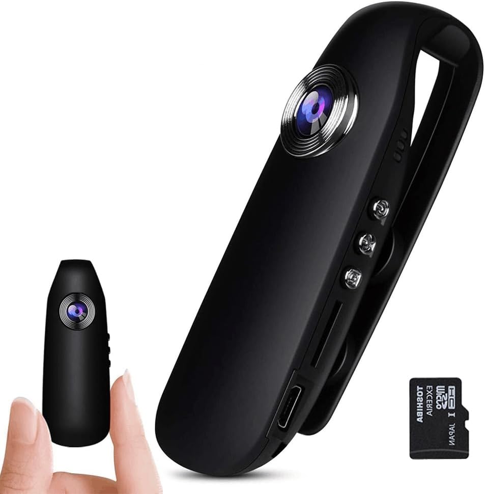 Body Camera (64G SD Card Included), 1080P Full HD Mini Camera Body Wear Camera, Video&Audio Recording, Portable Pocket Body Cams with Back Clip, Widely Applied for Law Enforcement, Bike, Hiking (64G)