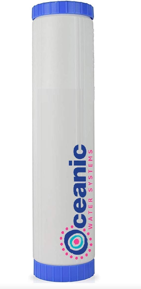 4.5" x 20" Refillable Well Water Filter - for Iron, Sulfur and Chlorine Reduction | KDF 85 + KDF 55 + Activated Carbon - Compatible with 20" Big Blue Housing by Oceanic Water Systems