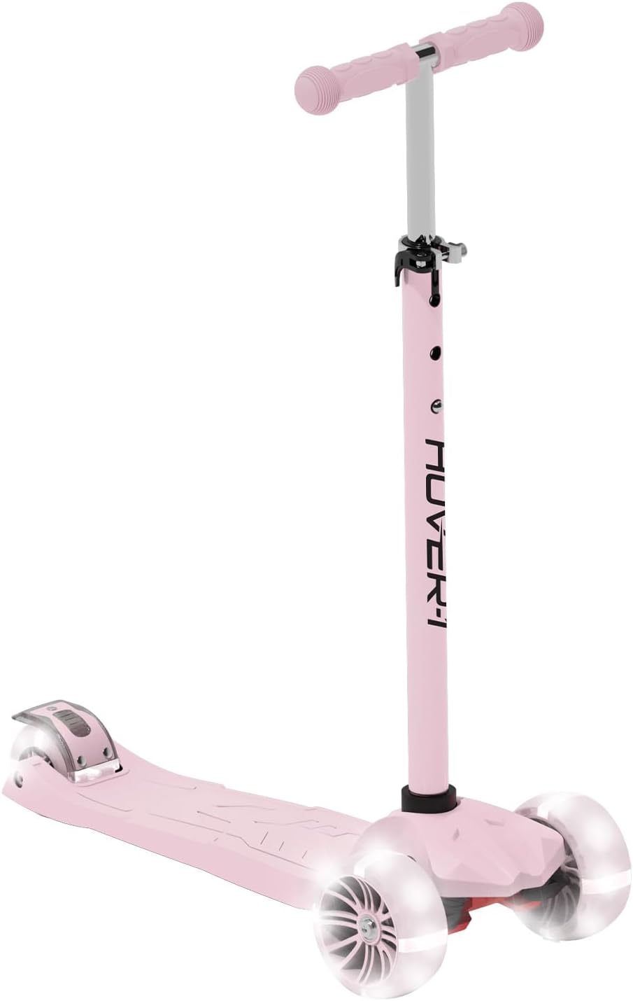 Hover-1 Solaris Kick Scooter with Multicolor Wheel Lights, 4.5” Front Wheels, Rear Foot Brake, and 110 Pound Weight Capacity