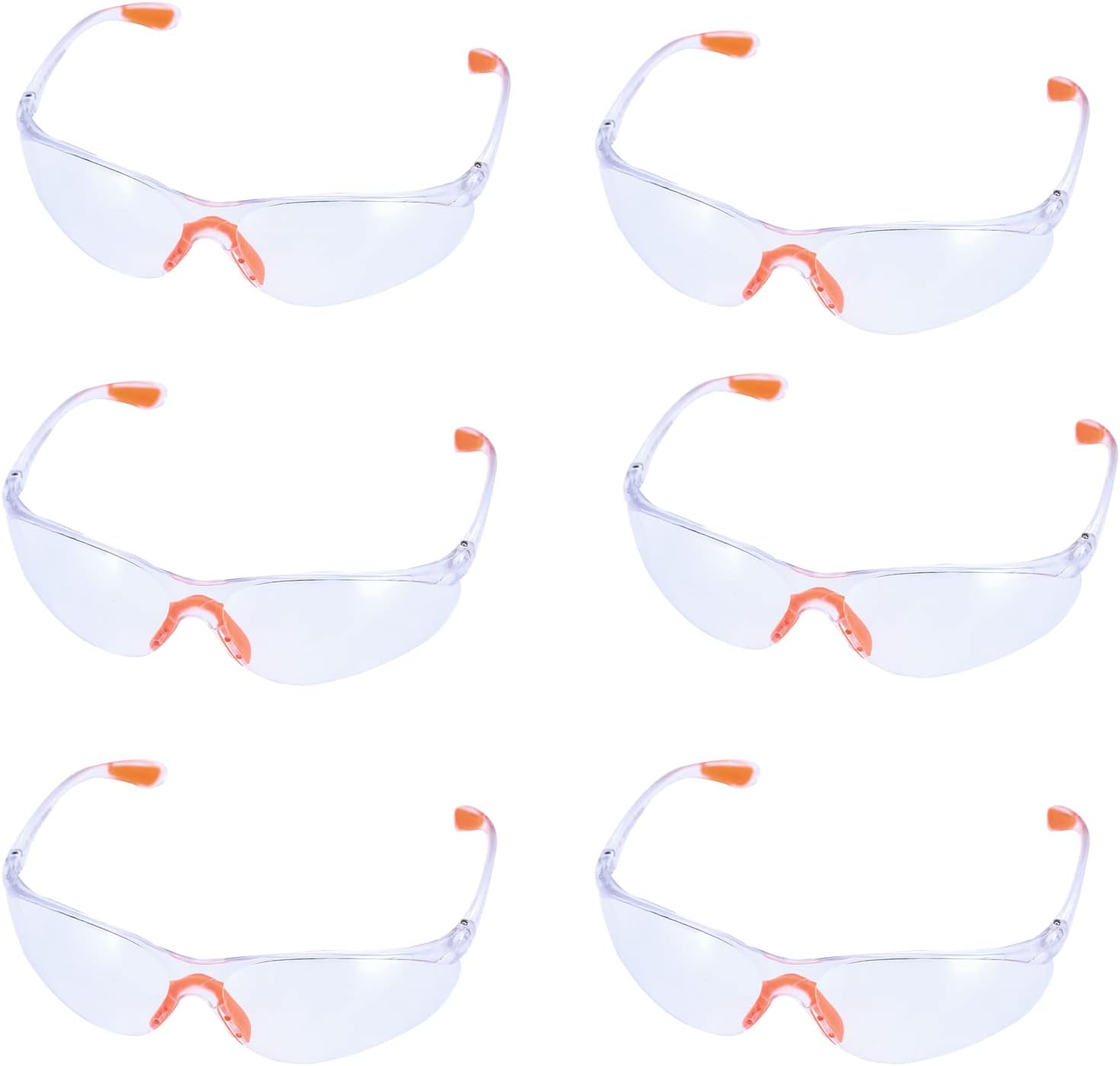 6Pcs Safety Glasses for Work Anti Fog Scratch Safety Goggles Adult Clear Lenses Eye Protection Glasses Protective Equipment Security Eyewear for Welding Outdoor Construction Laboratory Chemicals
