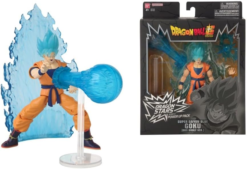 DRAGON BALL Dragon Stars Power Up Super Saiyan Blue Goku Anime Figure | 17cm Articulated Goku Figure With Accessories | Bandai Dragon Stars Action Figures Anime Gifts And Anime Merch | Goku Toy