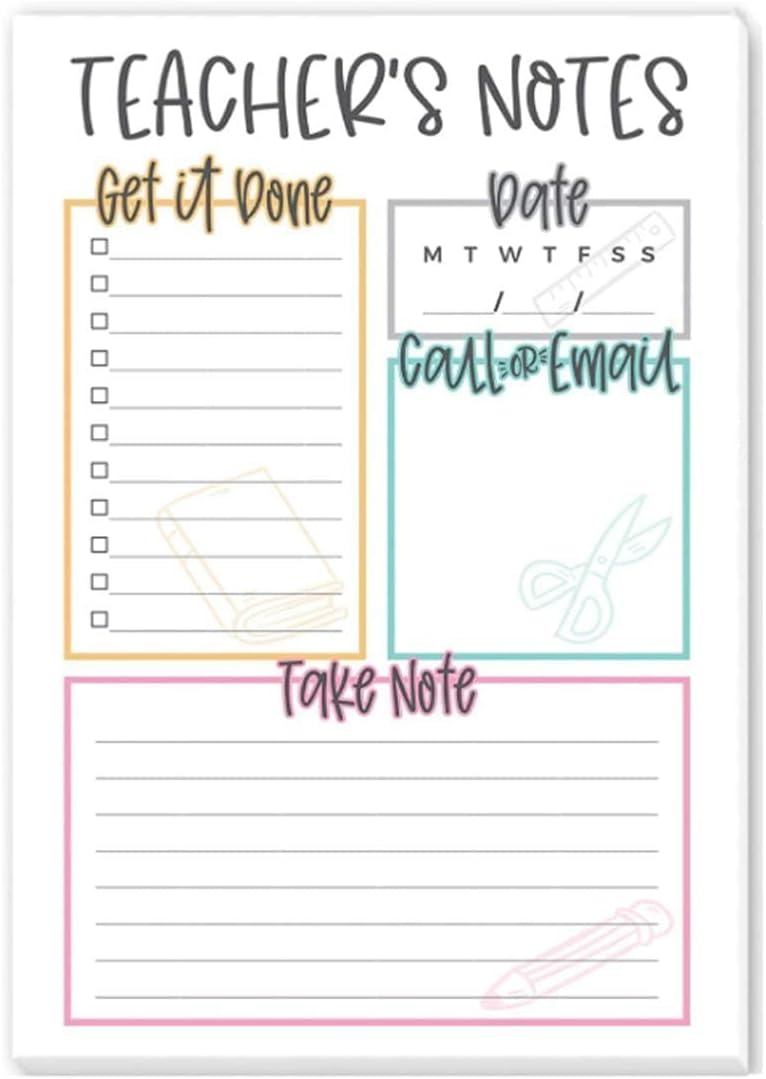Tiny Expressions Teacher Notepad - To Do List Note Pad - Stationary Must Haves for Elementary and Middle School - Teacher Appreciation Gifts