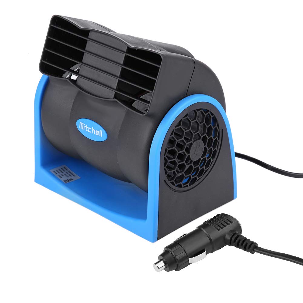 12V Car Auto Cooling Fan, 6.5 x 5.1inch Car Fans Car Vehicle Electric Cooling Fan 2 Speed Auto Mini Adjustable Speed Cooling Air Fan, Cable Length 5.2ft