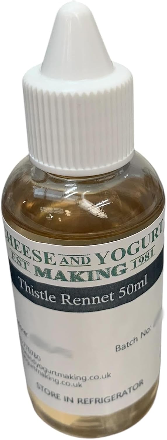 Cheese & Yogurt Making Vegetarian Rennet Thistle - 50ml, Plant-Based Coagulant for Goat, Sheep & Cow’s Milk, Ideal for Soft, Hard & Lactic Cheeses, Natural Enzyme for Intense Flavour & Creamy Texture