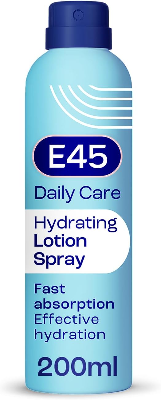 E45 Hydrating Lotion Spray 200ml Normal to Dry Skin - Fast Absorbing Moisturiser for Soft Skin and Lasting Hydration - Daily Lotion for Dry Sensitive Skin – Suitable for Eczema Prone Skin