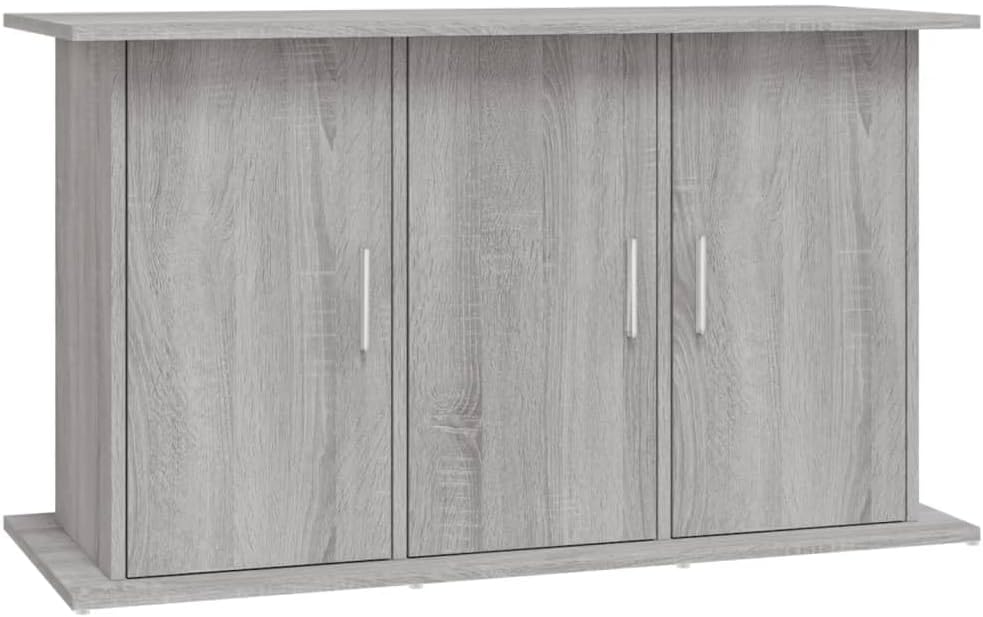 vidaXL Engineered Wood Aquarium Stand - Grey Sonoma Finish Modern Design Storage Function for Fish Tanks upto 101x41cm