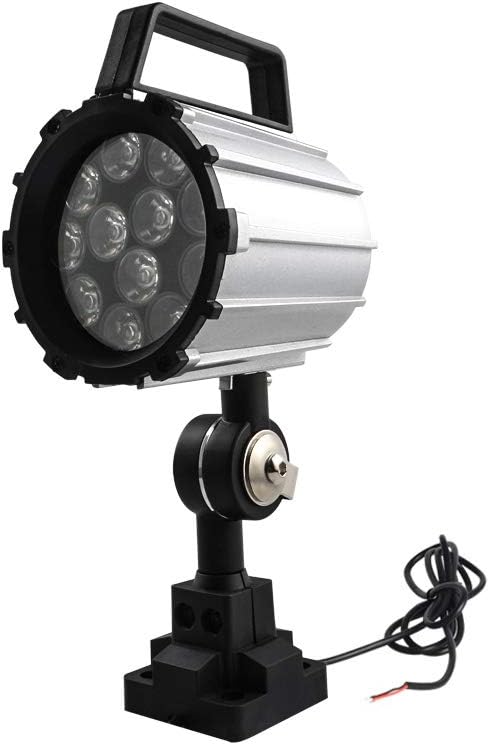 12W 110V-220V, IP67,Adjustable Multipurpose Worklight,LED Work Light for Lathe, CNC Milling Machine, Drilling Machine, Aluminum Alloy, Short Arm (12)