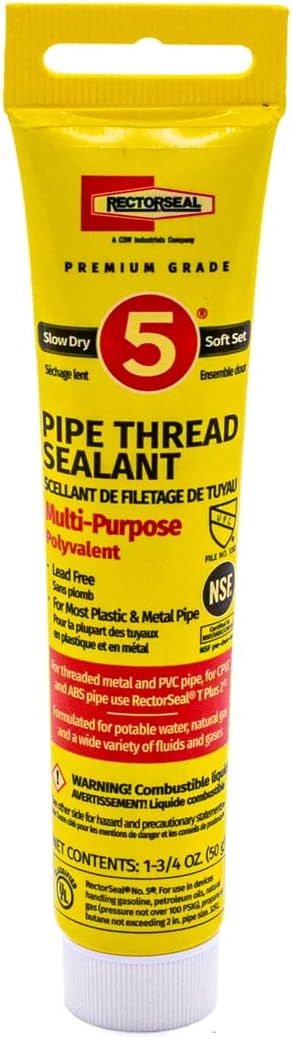 Rectorseal 25790 1-3/4-Ounce Tube No.5 Pipe Thread Sealant