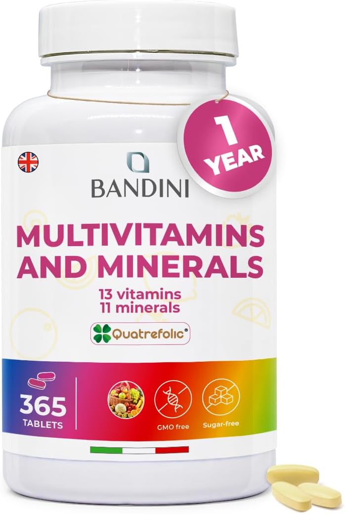 Bandini® Multivitamin | 365 High Strength Tablets (1 Year Supply) | Complex of 24 Vitamins and Minerals | Support Energy Metabolism and Immune Function | for Men and Women