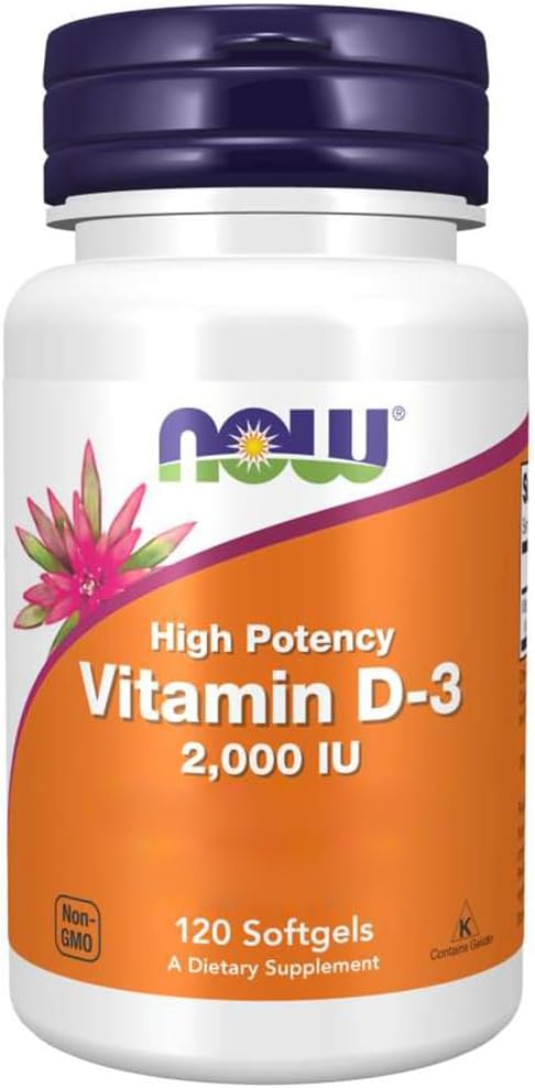 Now Foods, Vitamin D3 Depot, 2000 IU, 1 Capsule Every 2 Days 1, Cholecalciferol, High Dose, 120 Softgels, Lab-Tested, Soy Free, Gluten Free, Non GMO