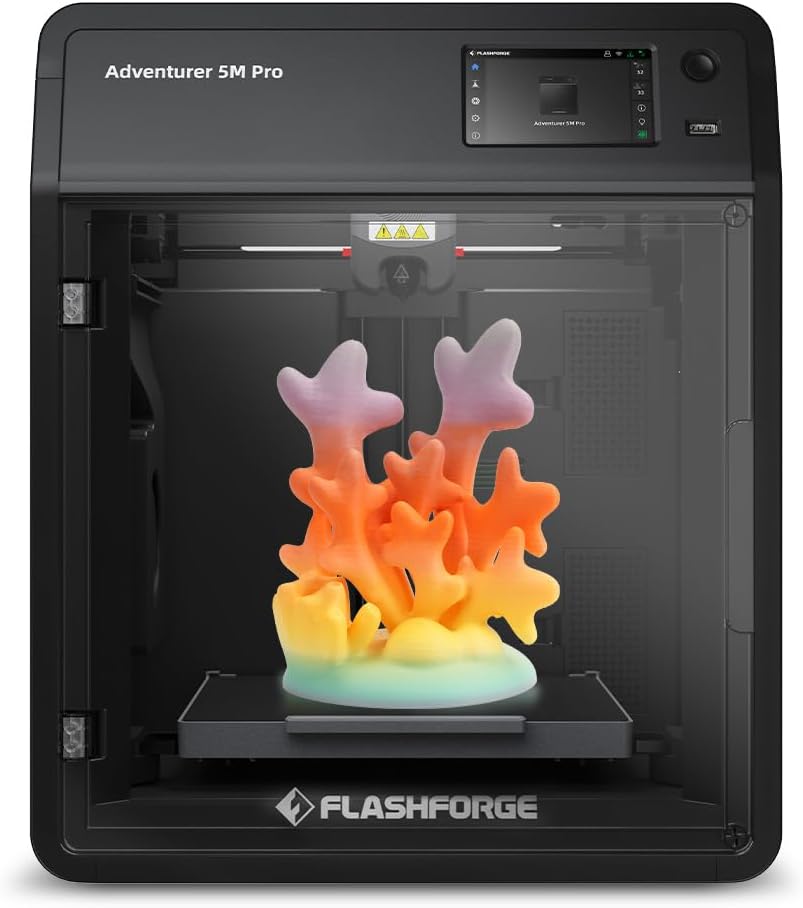 FLASHFORGE AD5M Pro 3D Printer – 600mm/s High-Speed Core XY, 1-Click Auto Leveling, ≤50dB Quiet Printing with Camera, 0.4&0.6mm Nozzle Bundle, Auxiliary Cooling, 220x220x220mm Build Volume