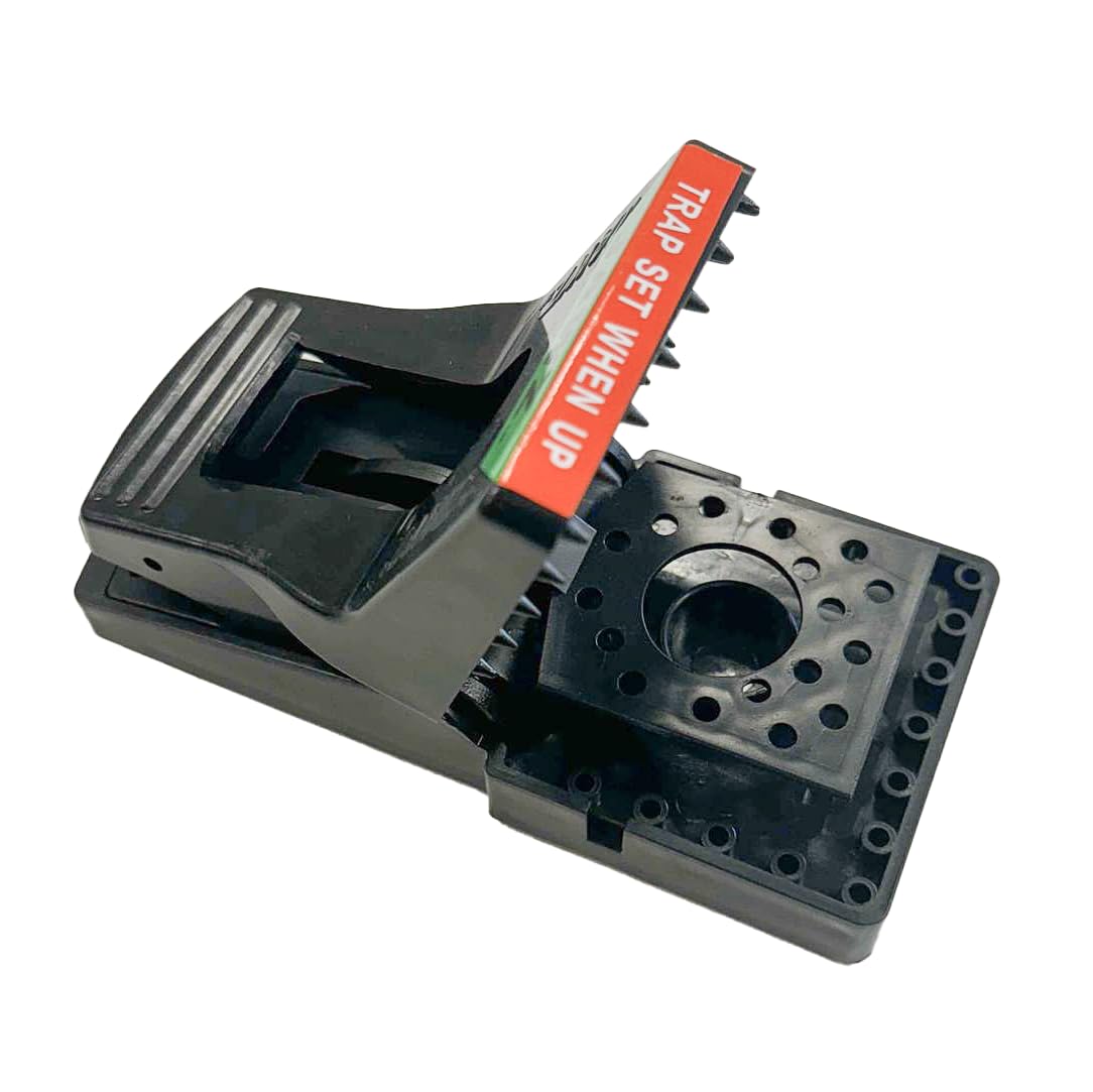 JT Eaton 410BULK Jawz Plastic Rat Trap, High Tension Spring, Reusable Rodent Snap Trap for Solid or Liquid Bait, 12 Pack