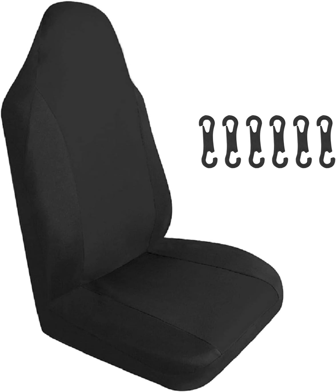 URAQT Front Car Seat Cover, Universal Car Seat Protectors, Individual Cars Seat Cover Black, Nylon Single Seat Covers Protector for Most Cars, Van SUV Truck Breathable Anti-Sweat (Black)