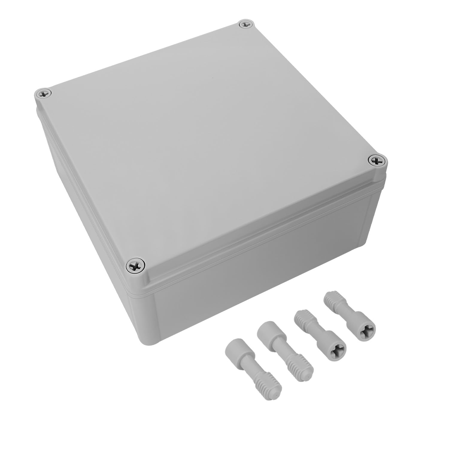LeMotech Junction Box IP67 Waterproof Dustproof ABS Plastic Project Box for Electrical Outdoor Enclosure Gray 7.9 x 7.9 x 3.7 inch (200 x 200 x 95 mm)
