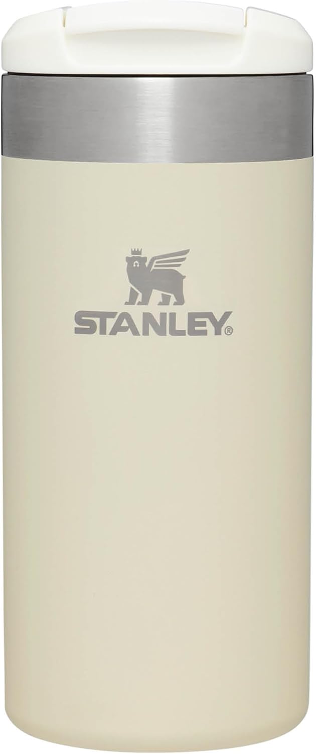 Stanley Aerolight Transit Travel Mug 0.35L - Keeps 4 Hours Hot - 6 Hours Cold - Dishwasher Safe - Leakproof - Car Cup Holder Compatible - Insulated Coffee Cup - Cream Metallic