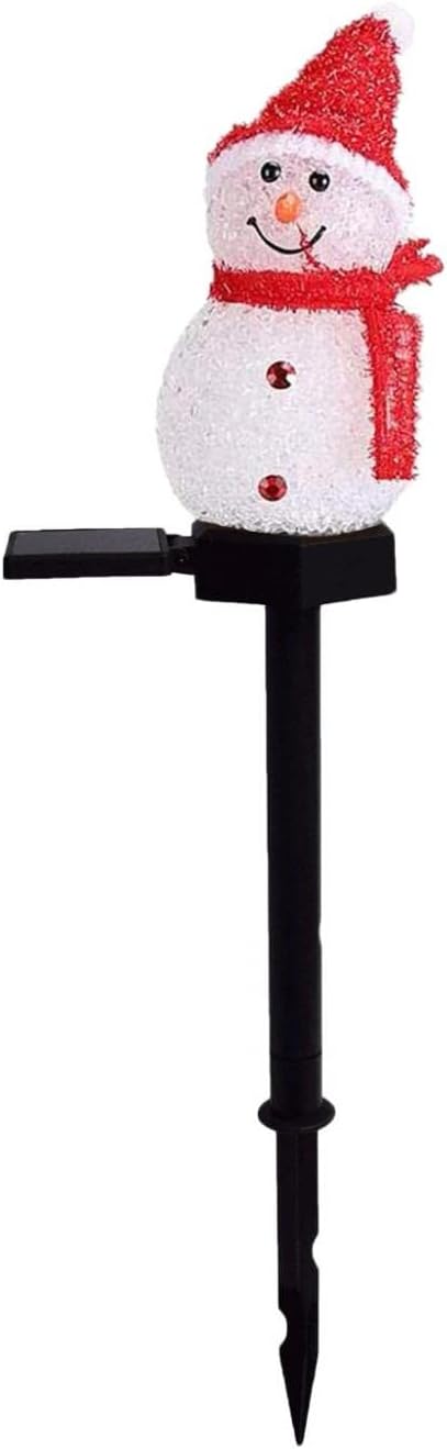 Sbyhbhyds Solar Christmas Snowman Outdoor Garden LED Lights Decorations, Waterproof Solar Powered Xmas Pathway Lights,Cemetery Grave Decor,Festival Ornament Stakes for Patio Lawn Yard Cemetery