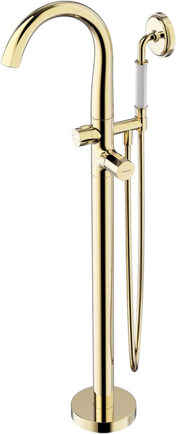 Shower Mixer Tap Gold Free Standing Bath Mixer Taps 360 Swivel Spout Bathroom Hot Cold Water Tap Mixer Shower