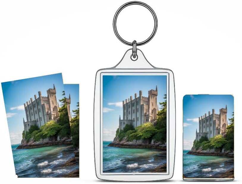 Hammond Castle Museum – USA (Massachusetts) | Historic Castle Souvenir Pack – Keychain, Magnet & Photo Cards | American Landmark Collectible, Travel Gift