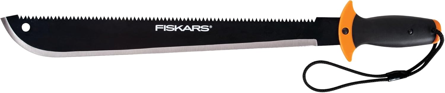 Fiskars Machete Saw, Tempered Steel Blade, One-Handed Grip Handle with Secured Wrist Lanyard, 18 Inches